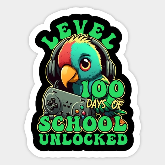 Level 100 Days Of School Unlocked Gamer Video Games Boys Sticker by Giftyshoop